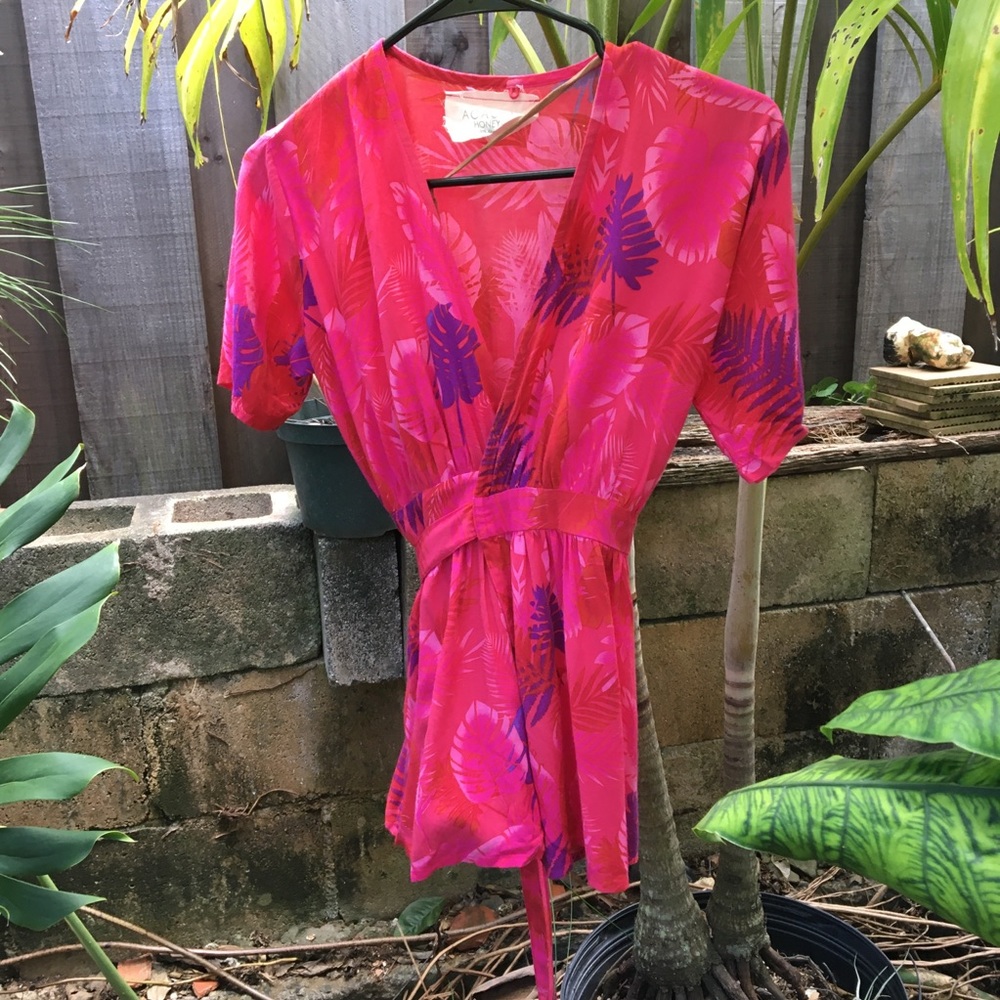 Acacia honey wrap dress